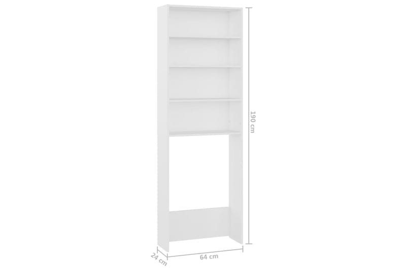 vaskemaskineskab 64x24x190 cm hvid - Hus & renovering - Køkken & bad - Badeværelse - Badeværelsesmøbler - Vægskabe & højskabe