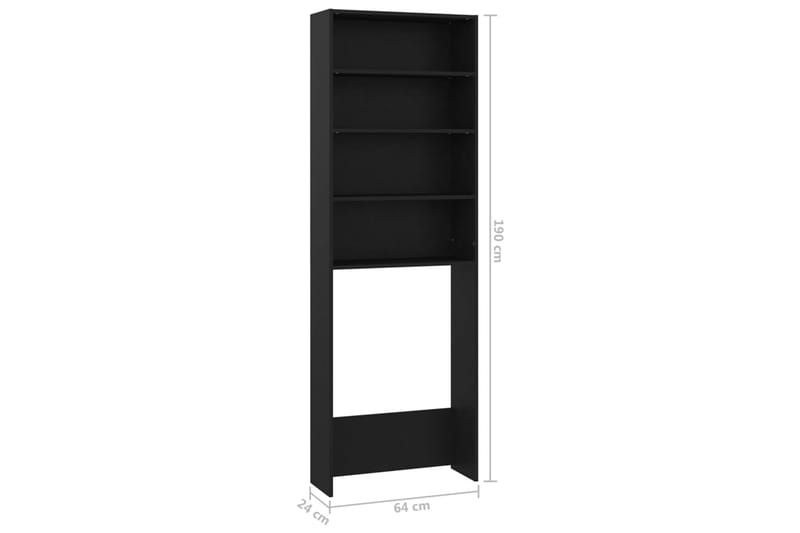 vaskemaskineskab 64x24x190 cm sort - Hus & renovering - Køkken & bad - Badeværelse - Badeværelsesmøbler - Vægskabe & højskabe