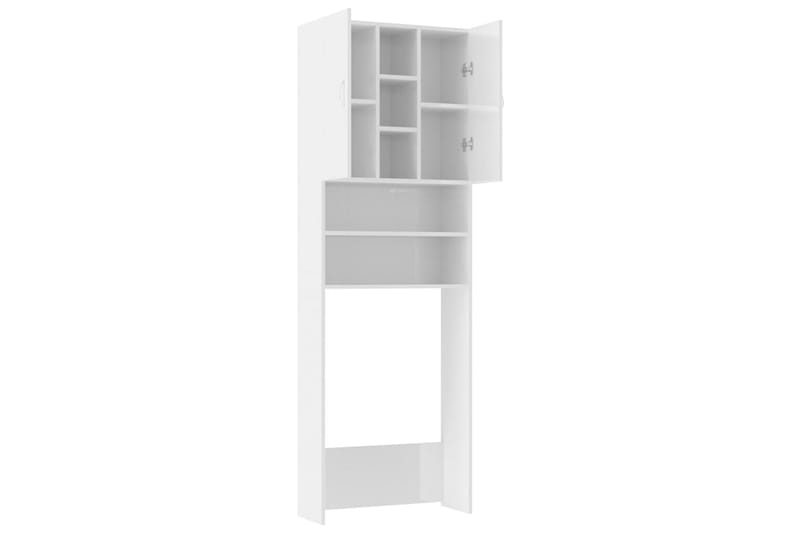 vaskemaskineskab 64x25,5x190 cm hvid højglans - Hus & renovering - Køkken & bad - Badeværelse - Badeværelsesmøbler - Vægskabe & højskabe