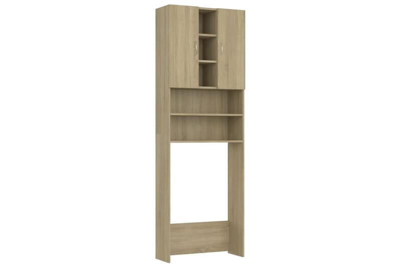 vaskemaskineskab 64x25,5x190 cm sonoma-eg - Hus & renovering - Køkken & bad - Badeværelse - Badeværelsesmøbler - Vægskabe & højskabe