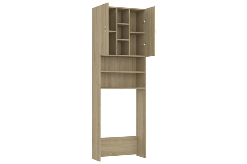 vaskemaskineskab 64x25,5x190 cm sonoma-eg - Hus & renovering - Køkken & bad - Badeværelse - Badeværelsesmøbler - Vægskabe & højskabe
