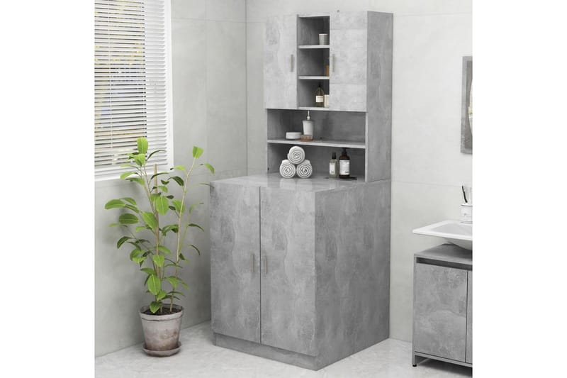 vaskemaskineskab 70,5x25,5x90 cm betongrå - Hus & renovering - Køkken & bad - Badeværelse - Badeværelsesmøbler - Vægskabe & højskabe