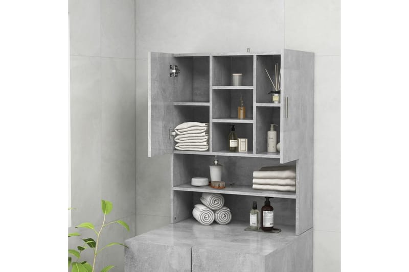 vaskemaskineskab 70,5x25,5x90 cm betongrå - Hus & renovering - Køkken & bad - Badeværelse - Badeværelsesmøbler - Vægskabe & højskabe