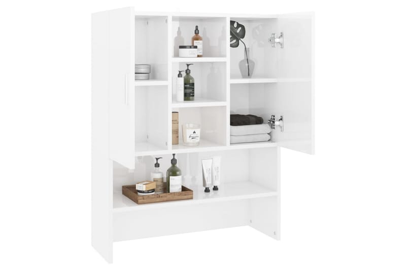 vaskemaskineskab 70,5x25,5x90 cm hvid højglans - Hus & renovering - Køkken & bad - Badeværelse - Badeværelsesmøbler - Vægskabe & højskabe