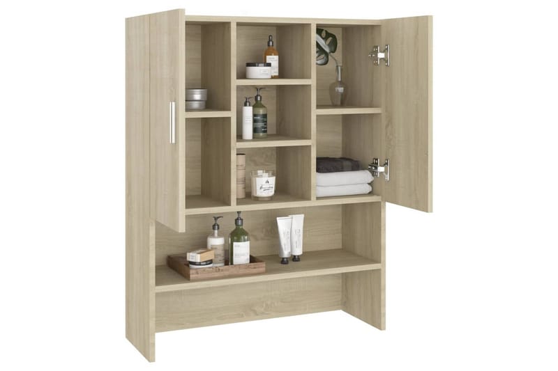 vaskemaskineskab 70,5x25,5x90 cm sonoma-eg - Hus & renovering - Køkken & bad - Badeværelse - Badeværelsesmøbler - Vægskabe & højskabe