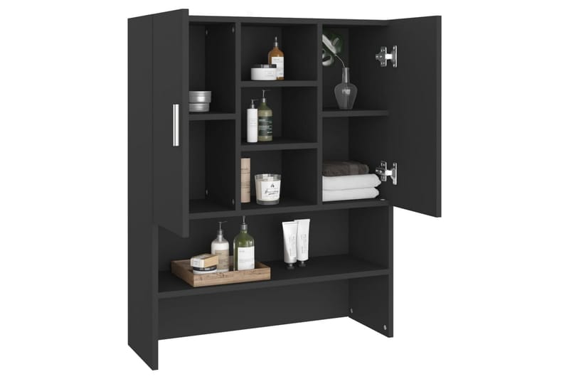 vaskemaskineskab 70,5x25,5x90 cm sort - Hus & renovering - Køkken & bad - Badeværelse - Badeværelsesmøbler - Vægskabe & højskabe