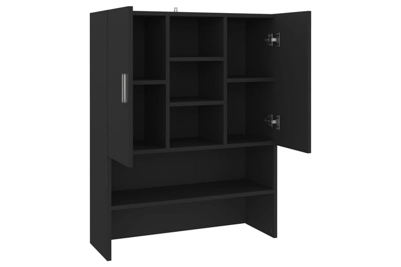vaskemaskineskab 70,5x25,5x90 cm sort - Hus & renovering - Køkken & bad - Badeværelse - Badeværelsesmøbler - Vægskabe & højskabe