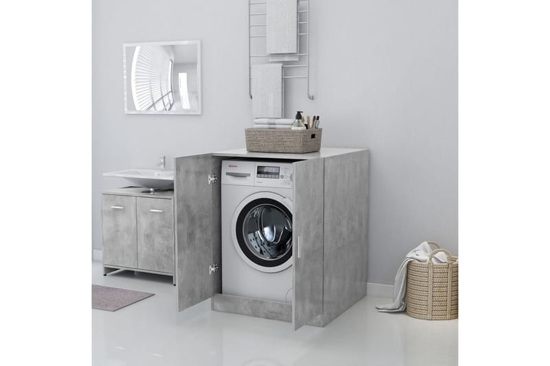vaskemaskineskab 71x71,5x91,5 cm betongrå - Vasketøjsskab - Vægskabe & højskabe - Badeværelsesskab