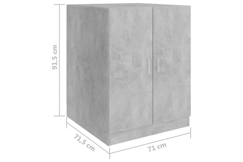 vaskemaskineskab 71x71,5x91,5 cm betongrå - Vasketøjsskab - Vægskabe & højskabe - Badeværelsesskab