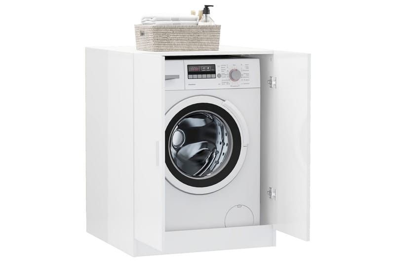 vaskemaskineskab 71x71,5x91,5 cm hvid højglans - Vasketøjsskab - Vægskabe & højskabe - Badeværelsesskab