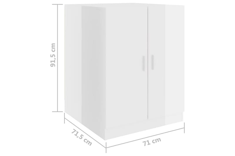 vaskemaskineskab 71x71,5x91,5 cm hvid højglans - Vasketøjsskab - Vægskabe & højskabe - Badeværelsesskab