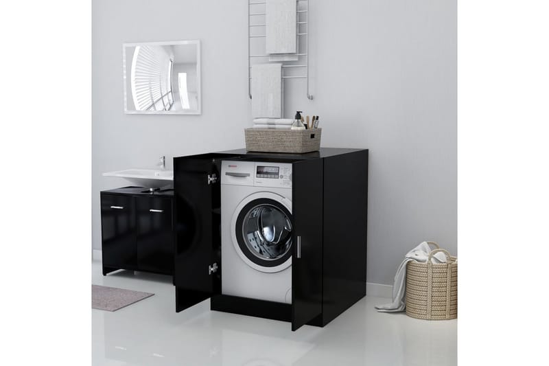 vaskemaskineskab 71x71,5x91,5 cm sort - Vasketøjsskab - Vægskabe & højskabe - Badeværelsesskab