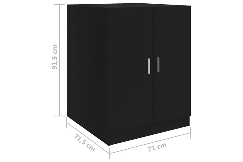 vaskemaskineskab 71x71,5x91,5 cm sort - Vasketøjsskab - Vægskabe & højskabe - Badeværelsesskab