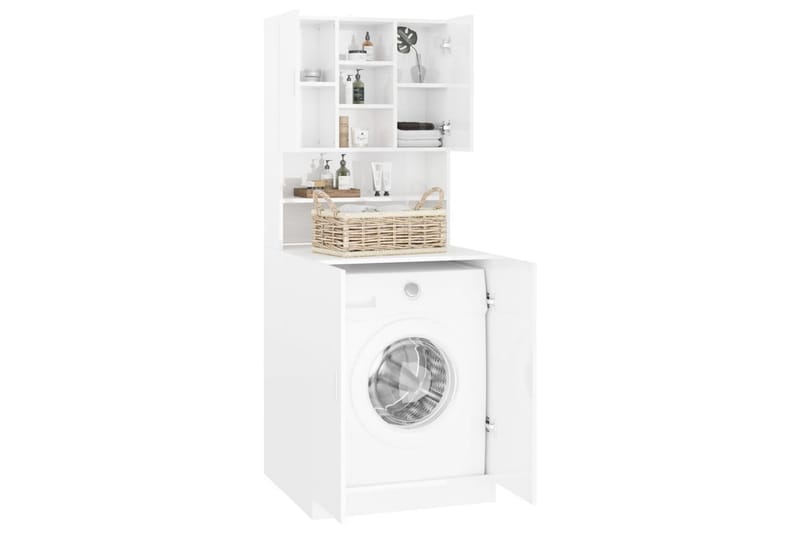 vaskemaskineskab hvid højglans - Vasketøjsskab - Vægskabe & højskabe - Badeværelsesskab
