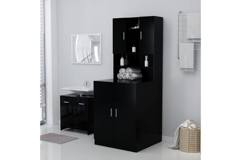 vaskemaskineskab sort - Hus & renovering - Køkken & bad - Badeværelse - Badeværelsesmøbler - Vægskabe & højskabe