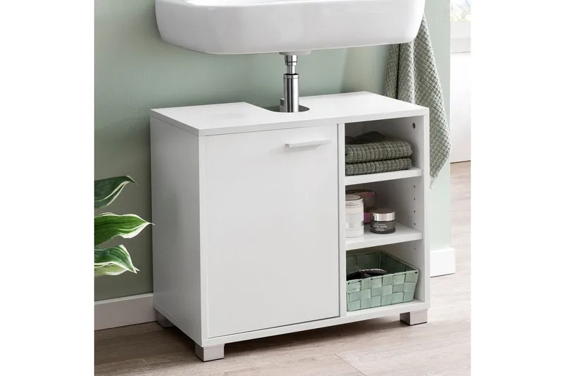 Vask Bundenhed Wohnling Folieret Spånplade 1 Dør 3 Opbevaringshylder Moderne - Hus & renovering - Køkken & bad - Badeværelse - Badeværelsesmøbler - Badeværelsesskab