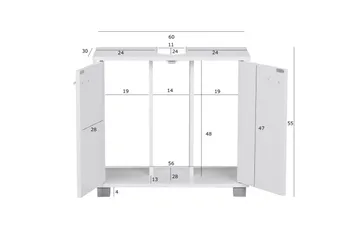 Vask Bundenhed Wohnling Folieret Spånplade 2 Døre Kontor Moderne - Hus & renovering - Køkken & bad - Badeværelse - Badeværelsesmøbler - Badeværelsesskab