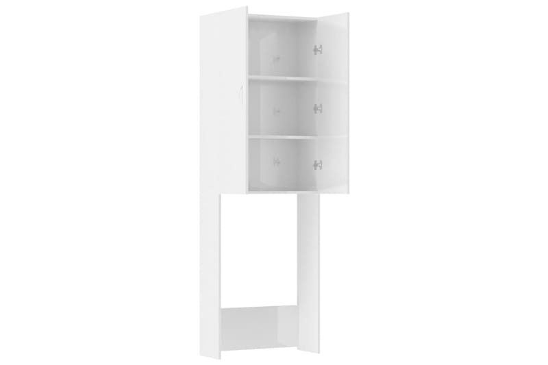 vaskemaskineskab 64x25,5x190 cm hvid højglans - Hus & renovering - Køkken & bad - Badeværelse - Badeværelsesmøbler - Vægskabe & højskabe