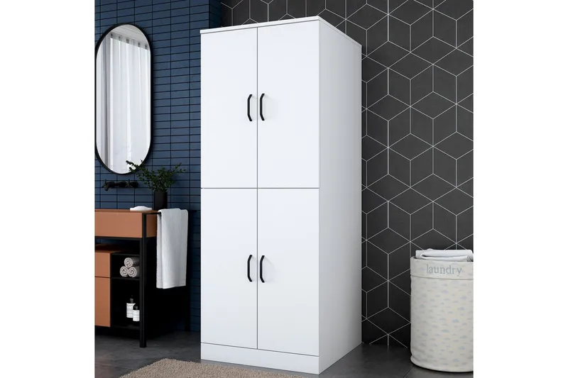 Vaskemaskineskab Ostwerwaltia Hvid - Hvid - Hus & renovering - Køkken & bad - Badeværelse - Badeværelsesmøbler - Badeværelsesskab