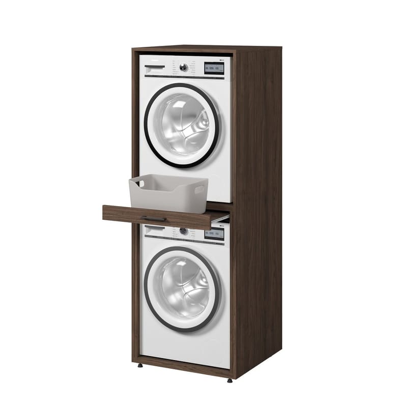 Vaskemaskine/Tørretumbler Skab Aza 1 Hylde - Valnød Villa - Hus & renovering - Køkken & bad - Badeværelse - Badeværelsesmøbler - Badeværelsesopbevaring