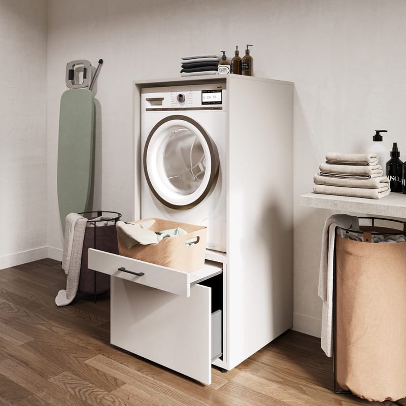 Vaskemaskine/tørretumbler skab Aza 1 Skuffe 1 Hylde - Cashmere - Hus & renovering - Køkken & bad - Badeværelse - Badeværelsesmøbler - Badeværelsesopbevaring