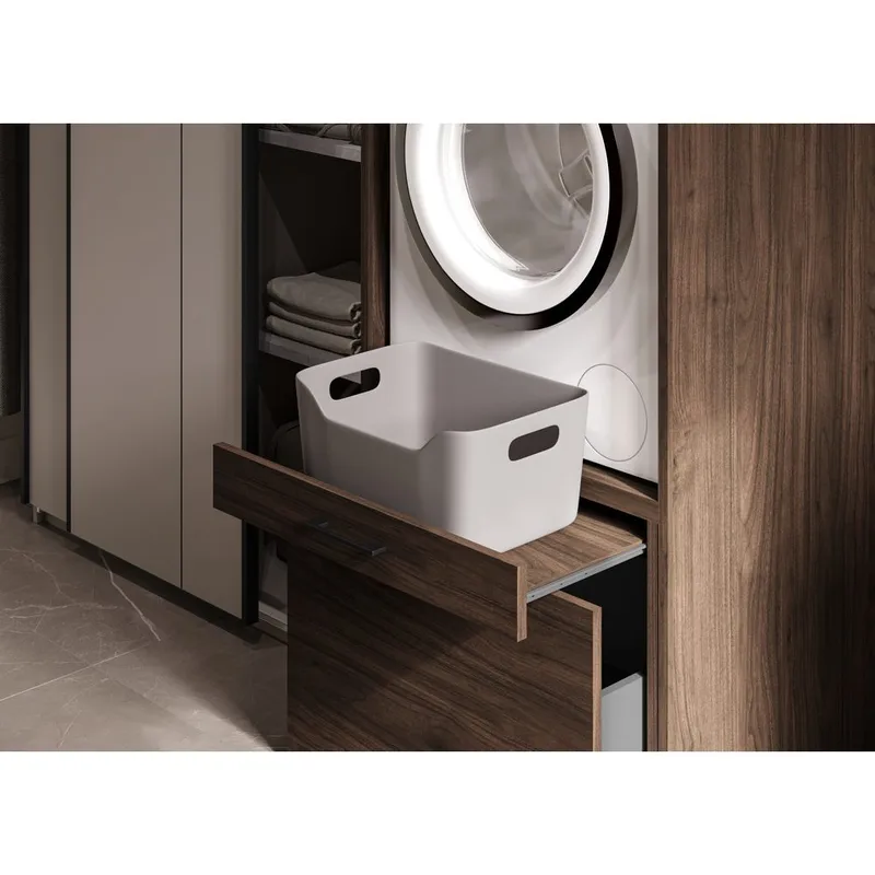 Vaskemaskine/tørretumbler skab Aza 1 Skuffe 1 Hylde - Valnødde Villa - Hus & renovering - Køkken & bad - Badeværelse - Badeværelsesmøbler - Badeværelsesopbevaring