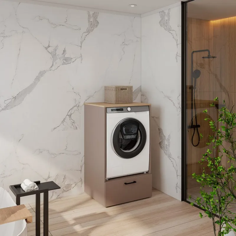 Vaskemaskine/Tørretumbler Skab Rosa med 1 Skuffe - Hus & renovering - Køkken & bad - Badeværelse - Badeværelsesmøbler - Badeværelsesopbevaring