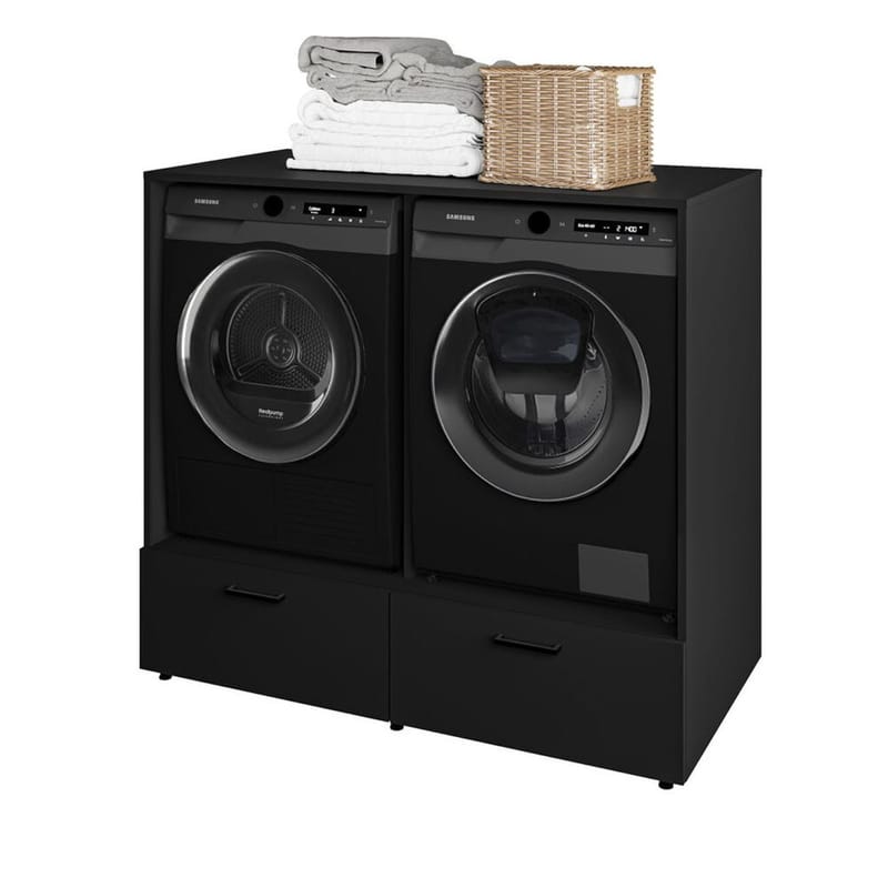 Vaskemaskine/Tørretumbler Skab Rosa med 2 Skuffer - Sort Onyx - Hus & renovering - Køkken & bad - Badeværelse - Badeværelsesmøbler - Badeværelsesopbevaring