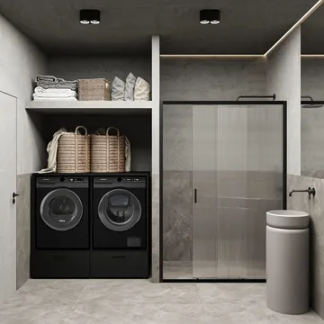 Vaskemaskine/Tørretumbler Skab Rosa med 2 Skuffer - Sort Onyx - Hus & renovering - Køkken & bad - Badeværelse - Badeværelsesmøbler - Badeværelsesopbevaring