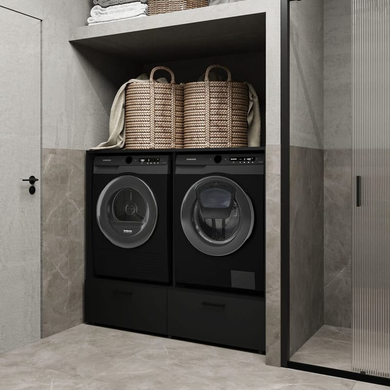 Vaskemaskine/Tørretumbler Skab Rosa med 2 Skuffer - Sort Onyx - Hus & renovering - Køkken & bad - Badeværelse - Badeværelsesmøbler - Badeværelsesopbevaring