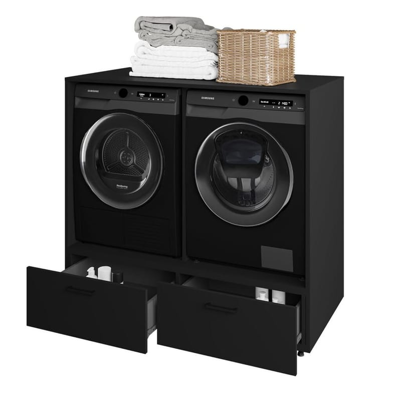 Vaskemaskine/Tørretumbler Skab Rosa med 2 Skuffer - Sort Onyx - Hus & renovering - Køkken & bad - Badeværelse - Badeværelsesmøbler - Badeværelsesopbevaring