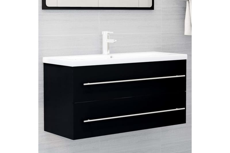 vaskeskab 100x38,5x48 cm spånplade sort - Sort - Hus & renovering - Køkken & bad - Badeværelse - Badeværelsesmøbler - Underskab badeværelse