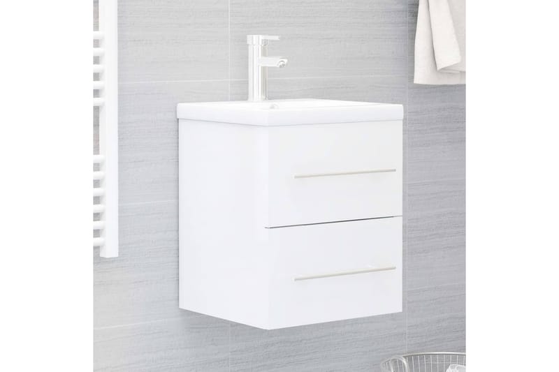 vaskeskab 41x38,5x48 cm spånplade hvid højglans - Hvid - Underskab badeværelse