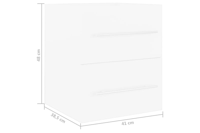 Vaskeskab 41x38,5x48 cm Spånplade Hvid - Hvid - Underskab badeværelse