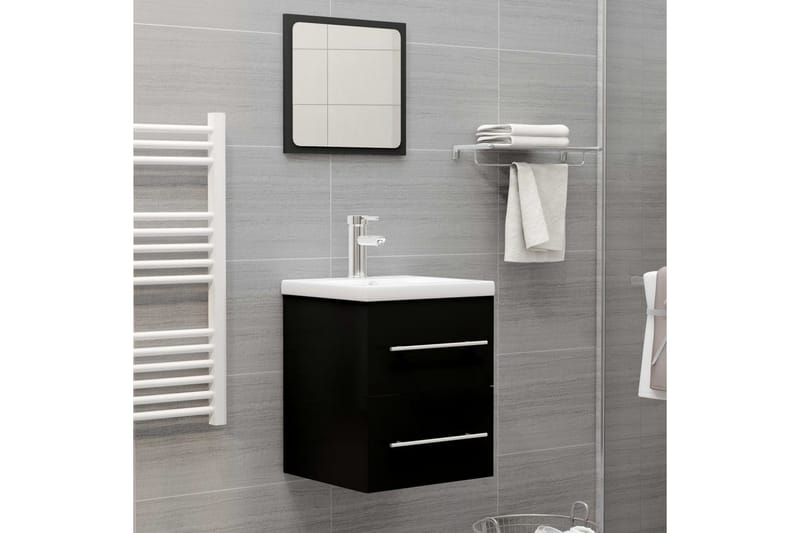 vaskeskab 41x38,5x48 cm spånplade sort - Sort - Underskab badeværelse