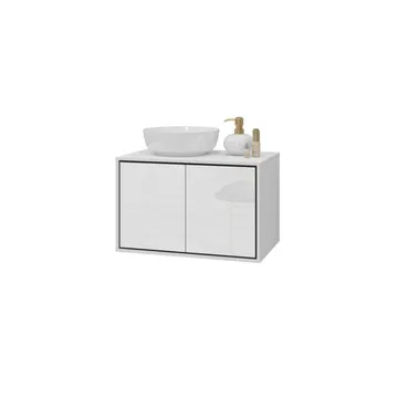 Vaskeskab Irvine 2 døre - Hvid Högglans, 78 cm - Hus & renovering - Køkken & bad - Badeværelse - Badeværelsesmøbler - Badeværelsesskab