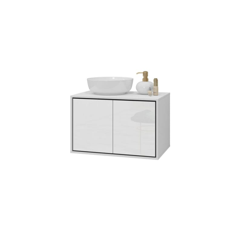 Vaskeskab Irvine 2 Døre - Hvid Højglans, 78 cm - Hus & renovering - Køkken & bad - Badeværelse - Badeværelsesmøbler - Badeværelsesskab