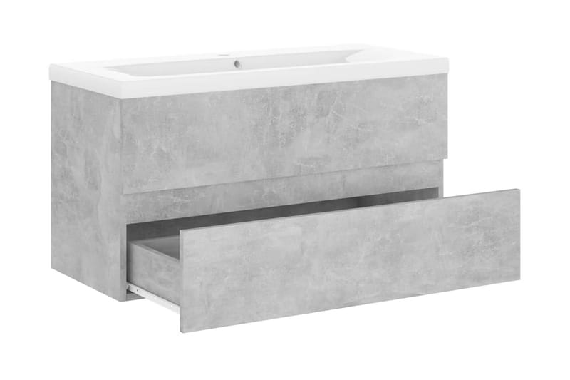 vaskeskab med indbygget håndvask spånplade betongrå - Grå - Underskab badeværelse