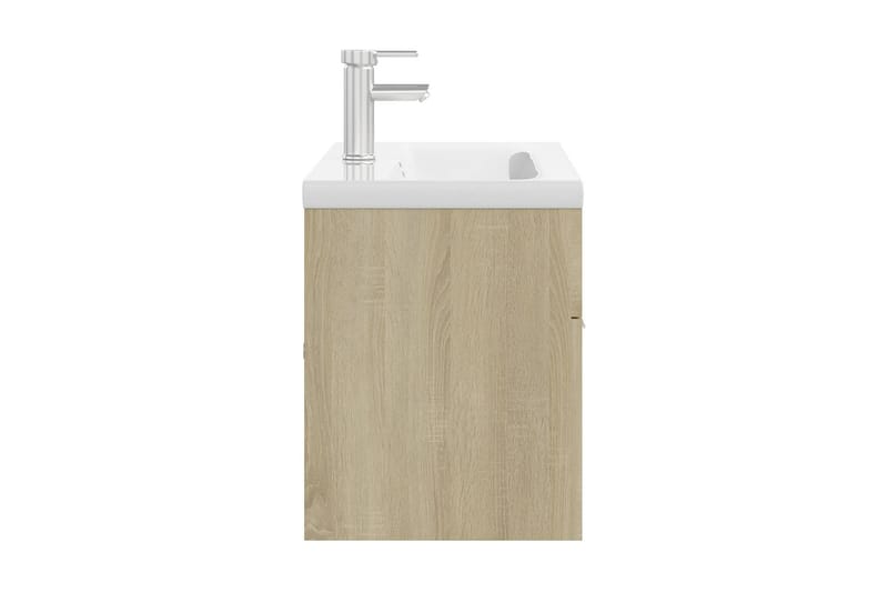 vaskeskab med indbygget håndvask spånplade sonoma-eg - Brun - Underskab badeværelse