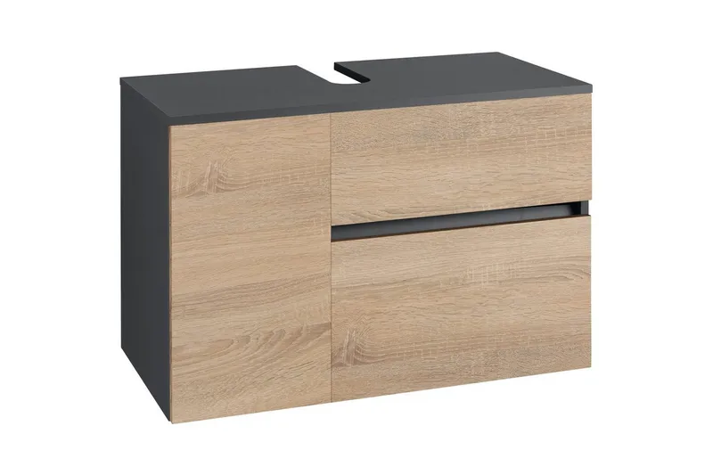 Vaskeskab Wisla 80x45x53 cm, Antracit/Eg, 80x45x53 cm, Antracit/Eg