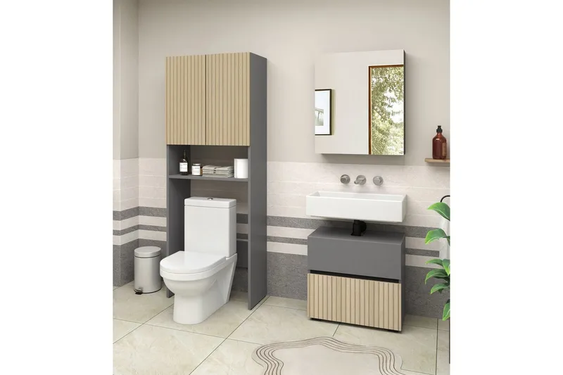 Wisla Højskab til Badeværelse 180x68x37 cm - Natur - Hus & renovering - Køkken & bad - Badeværelse - Badeværelsesmøbler - Badeværelsesskab