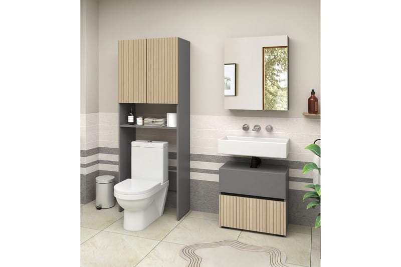 Wisla Højskab til Badeværelse 180x68x37 cm - Natur - Hus & renovering - Køkken & bad - Badeværelse - Badeværelsesmøbler - Badeværelsesskab