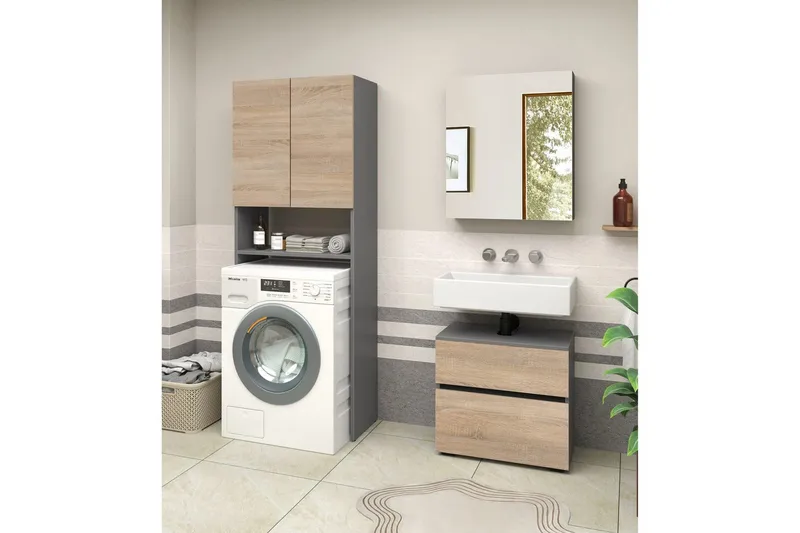 Wisla Højskab til Badeværelse 180x68x37 cm - Natur - Hus & renovering - Køkken & bad - Badeværelse - Badeværelsesmøbler - Badeværelsesskab