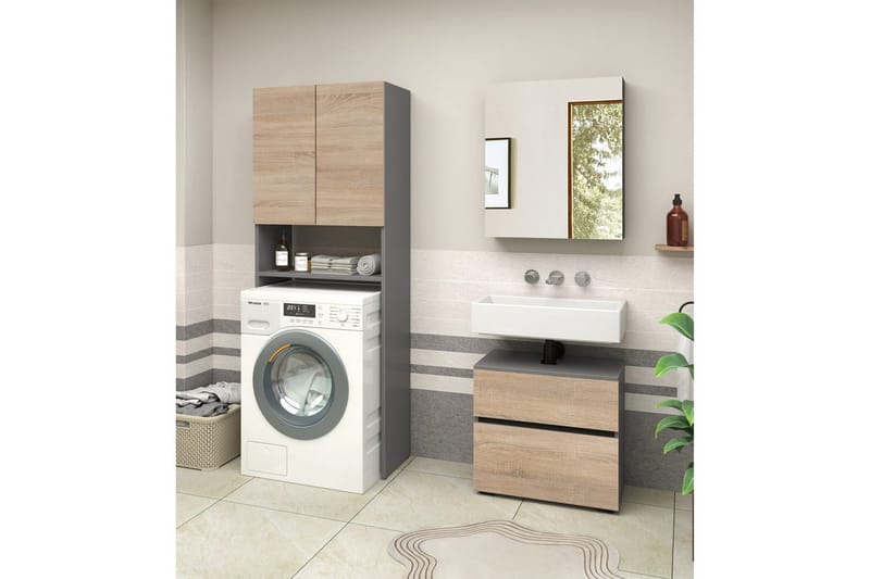 Wisla Højskab til Badeværelse 180x68x37 cm - Natur - Hus & renovering - Køkken & bad - Badeværelse - Badeværelsesmøbler - Badeværelsesskab