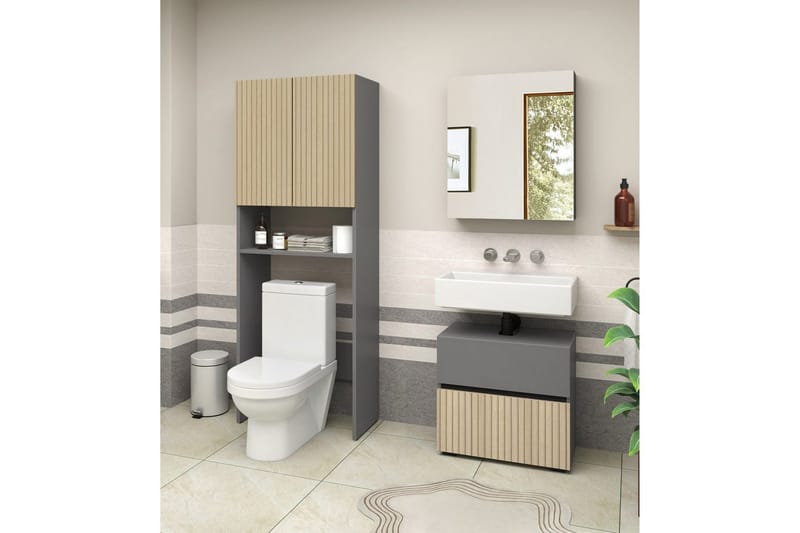 Wisla Højskab til Badeværelse 180x68x37 cm - Natur - Hus & renovering - Køkken & bad - Badeværelse - Badeværelsesmøbler - Badeværelsesskab