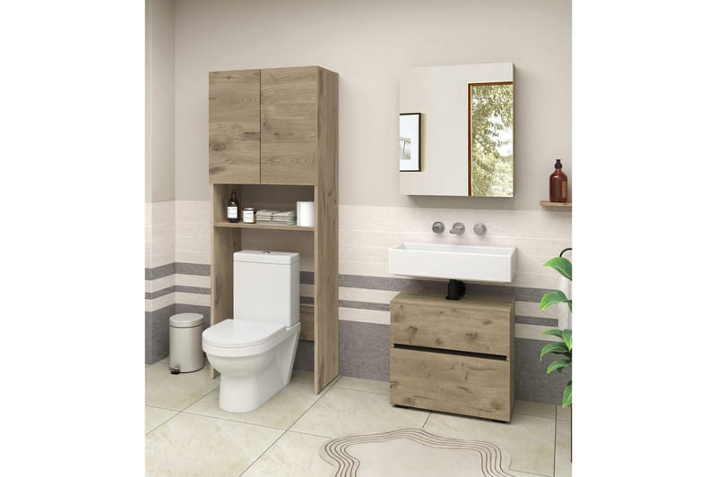 Wisla Højskab til Badeværelse 180x68x37 cm - Natur - Hus & renovering - Køkken & bad - Badeværelse - Badeværelsesmøbler - Badeværelsesskab