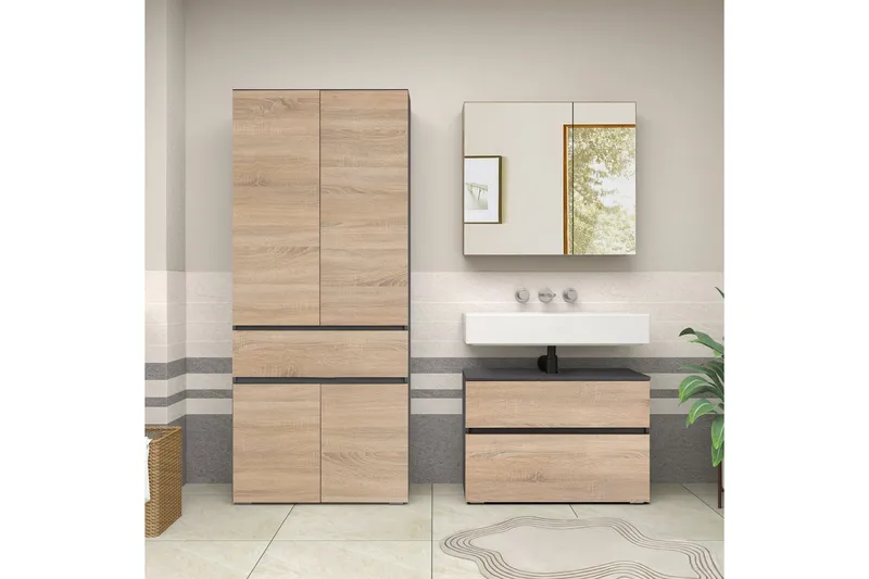 Wisla Højskab til Badeværelse 180x76x37 cm - Natur - Hus & renovering - Køkken & bad - Badeværelse - Badeværelsesmøbler - Badeværelsesskab