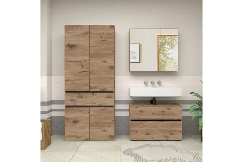 Wisla Højskab til Badeværelse 180x76x37 cm - Natur - Hus & renovering - Køkken & bad - Badeværelse - Badeværelsesmøbler - Badeværelsesskab