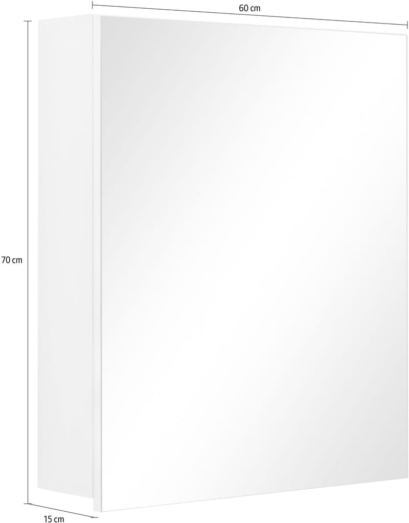 Wisla Vægskab 60x70 cm - Hvid - Hus & renovering - Køkken & bad - Badeværelse - Badeværelsesmøbler - Spejlskabe