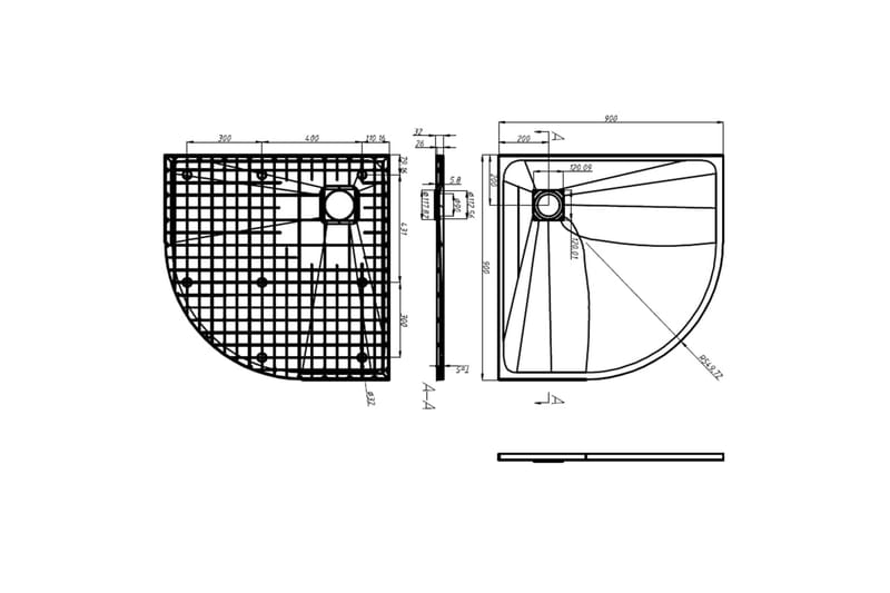 brusebakke SMC 90x90 cm hvid - Hvid - Hus & renovering - Køkken & bad - Badeværelse - Brusearmatur & tilbehør